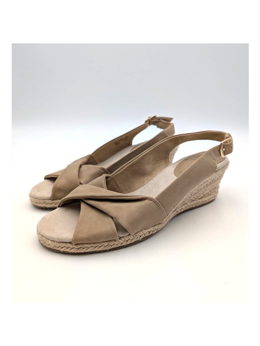Easy Street Maureen Espadrille Slingback Sandals Women's Beige Size US10M EU40.5